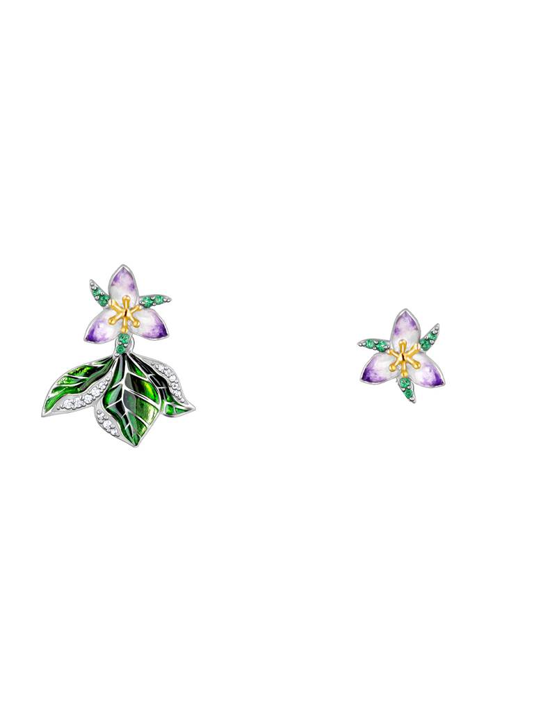 Giva 925 Sterling Silver Bhumi Silver Trillium Convertible Earrings