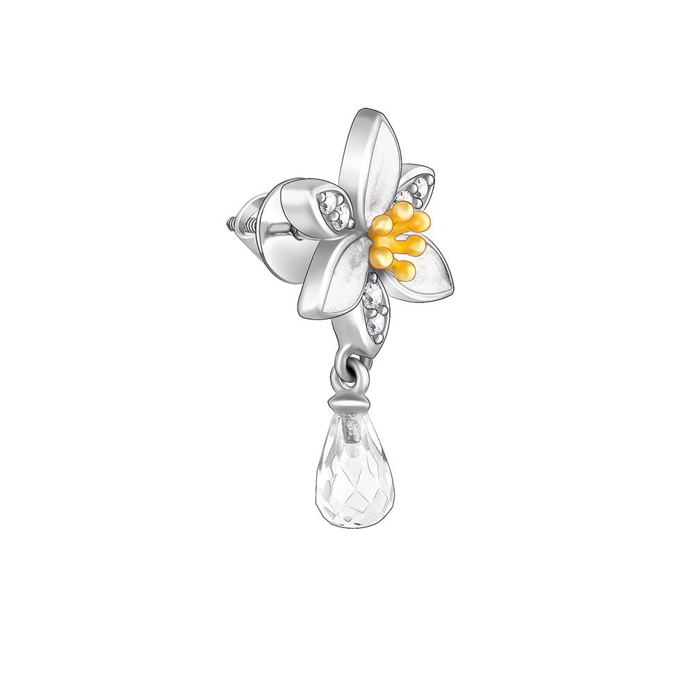 Giva 925 Silver Bhumi Silver Trillium Drop Earrings : ER02355