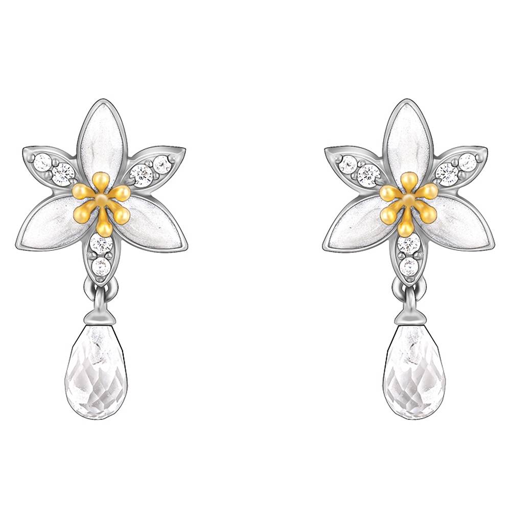Giva 925 Silver Bhumi Silver Trillium Drop Earrings : ER02355