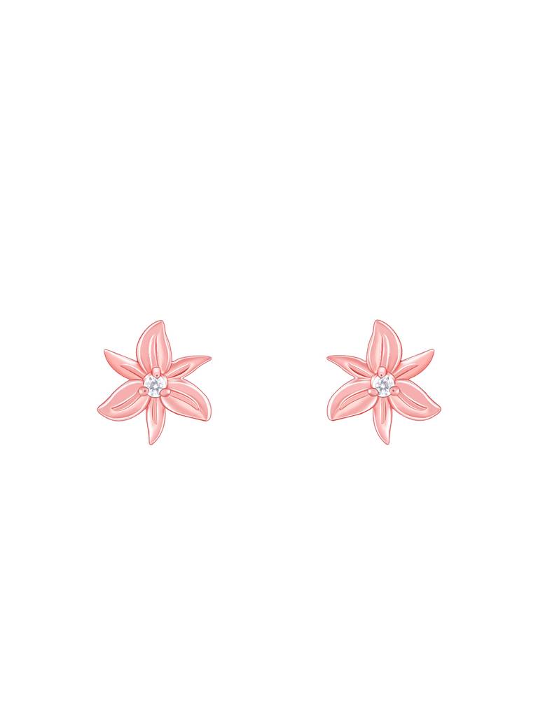 Giva 925 Sterling Silver Bhumi Rose Gold Trillium Stud Earrings