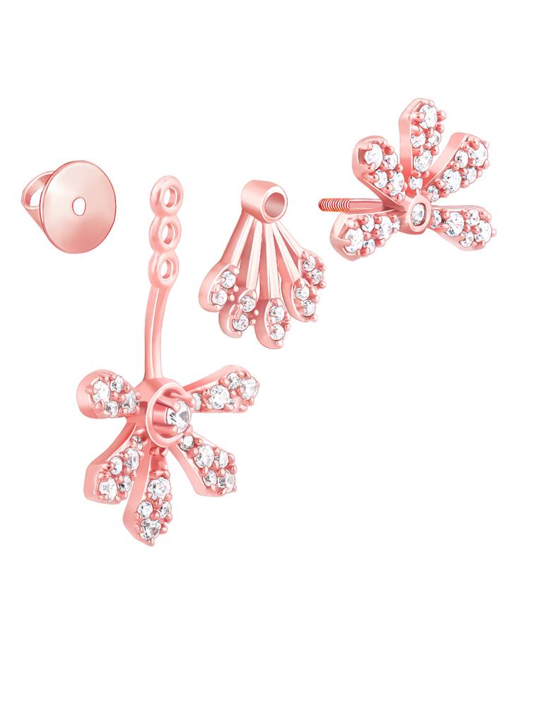 Giva 925 Sterling Silver Bhumi Rose Gold Melodic Musli Convertible Earring