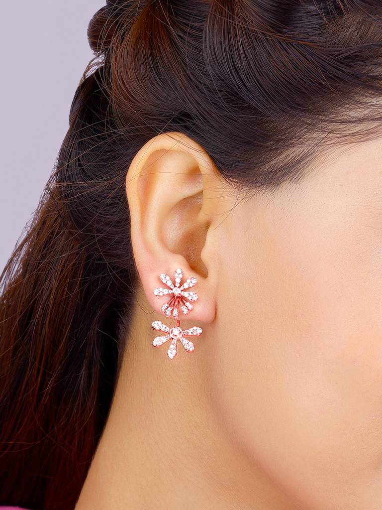 Giva 925 Sterling Silver Bhumi Rose Gold Melodic Musli Convertible Earring