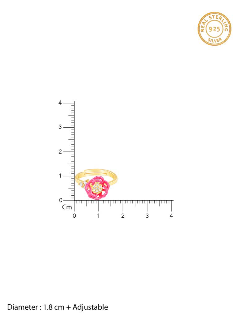 Giva 925 Sterling Silver Bhumi Golden Hot Pink Bramha Kamal Bud Earrings And Ring