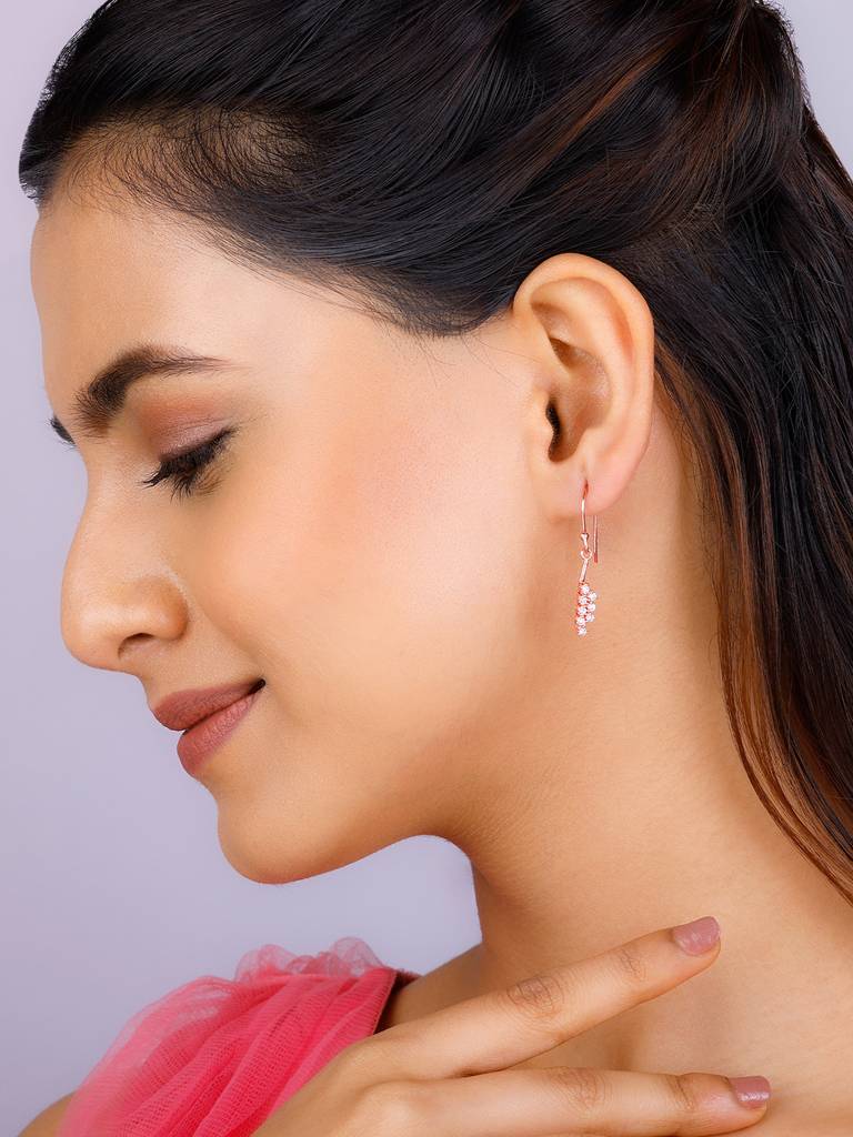 Giva 925 Sterling Silver Bhumi Rose Gold Simply Bell Mallow Earring
