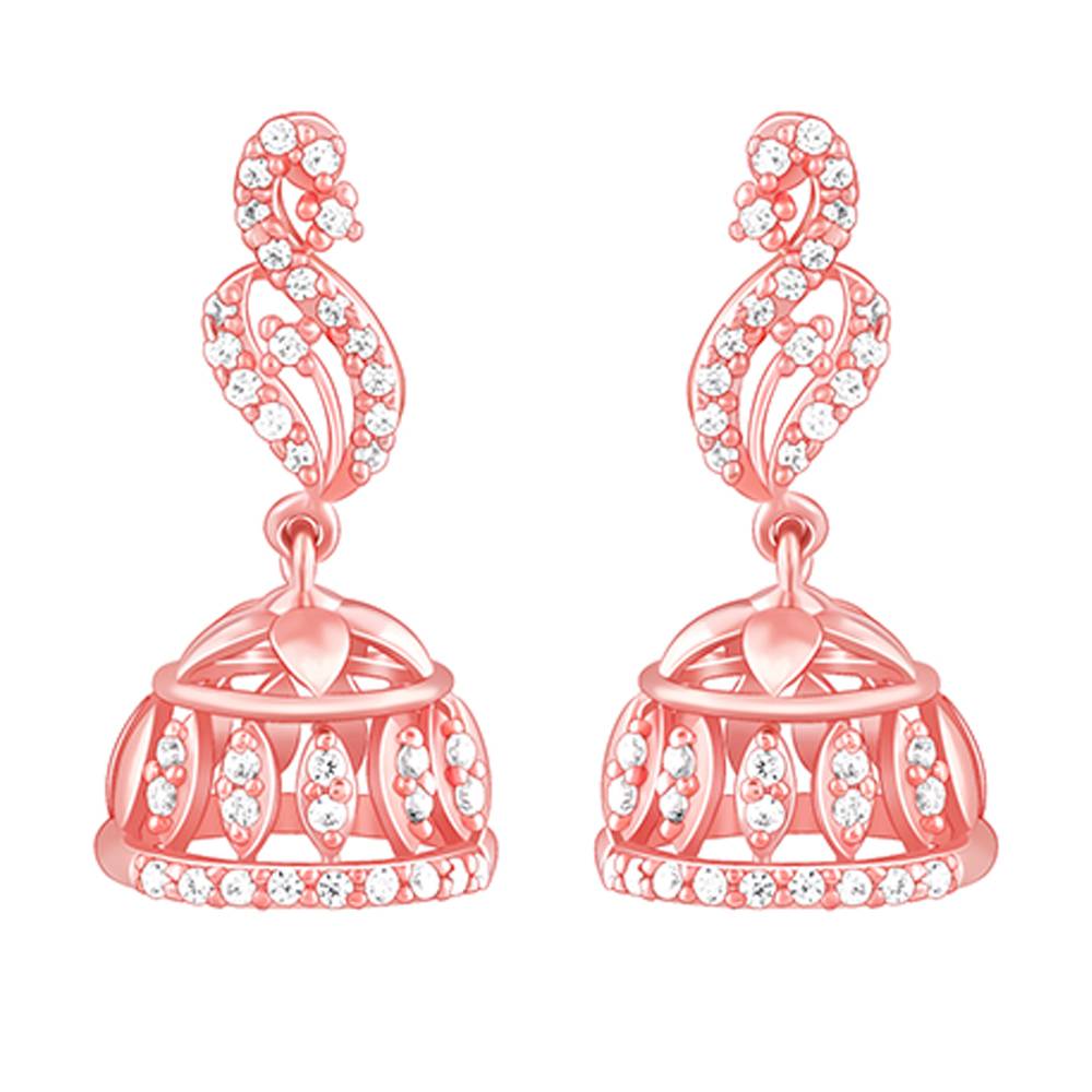 Giva 925 Silver Rose Gold Amroha Jhumki Earrings : ER02372