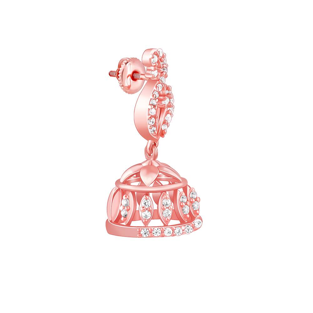 Giva 925 Silver Rose Gold Amroha Jhumki Earrings : ER02372