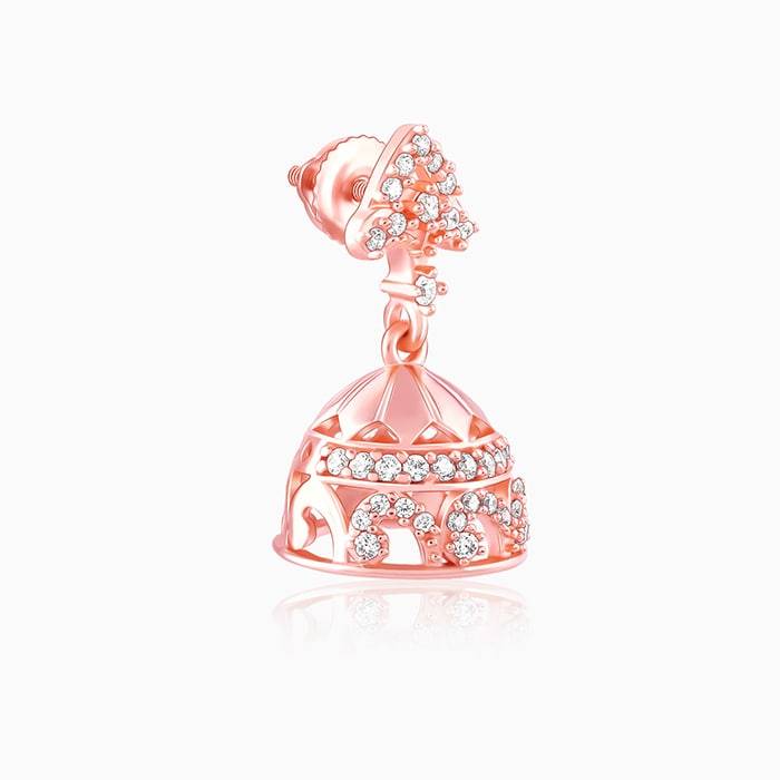 Giva 925 Sterling Silver Rose Gold Agra Jhumki Earrings| Studs To Gift Women & Girls | Wit : ER02373