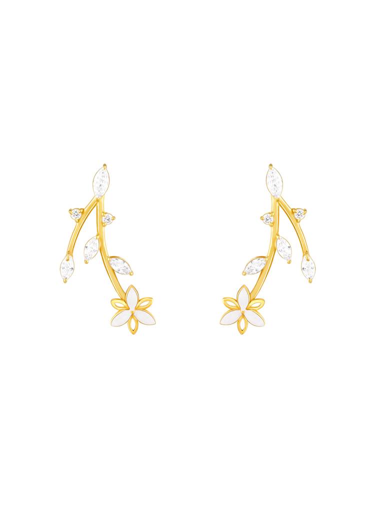 Giva 925 Sterling Silver Bhumi Golden Trillium Treasures Earrings
