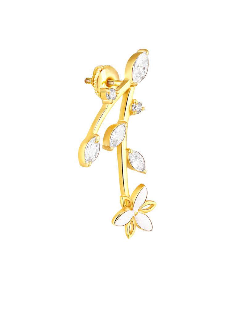 Giva 925 Sterling Silver Bhumi Golden Trillium Treasures Earrings