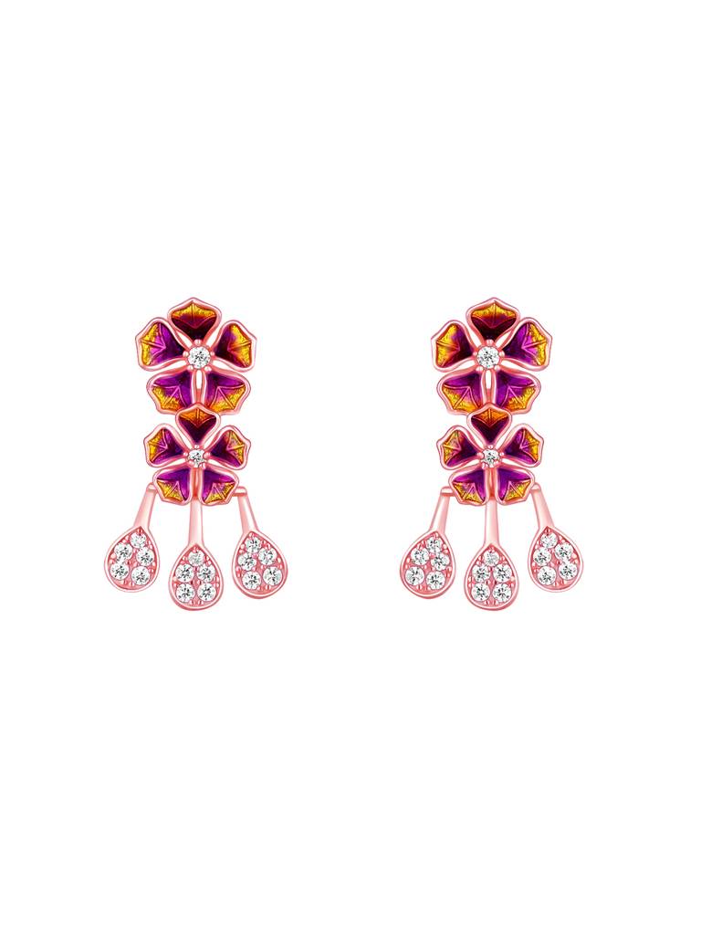 Giva 925 Sterling Silver Bhumi Rose Gold Blissful Bell Mellow Earrings