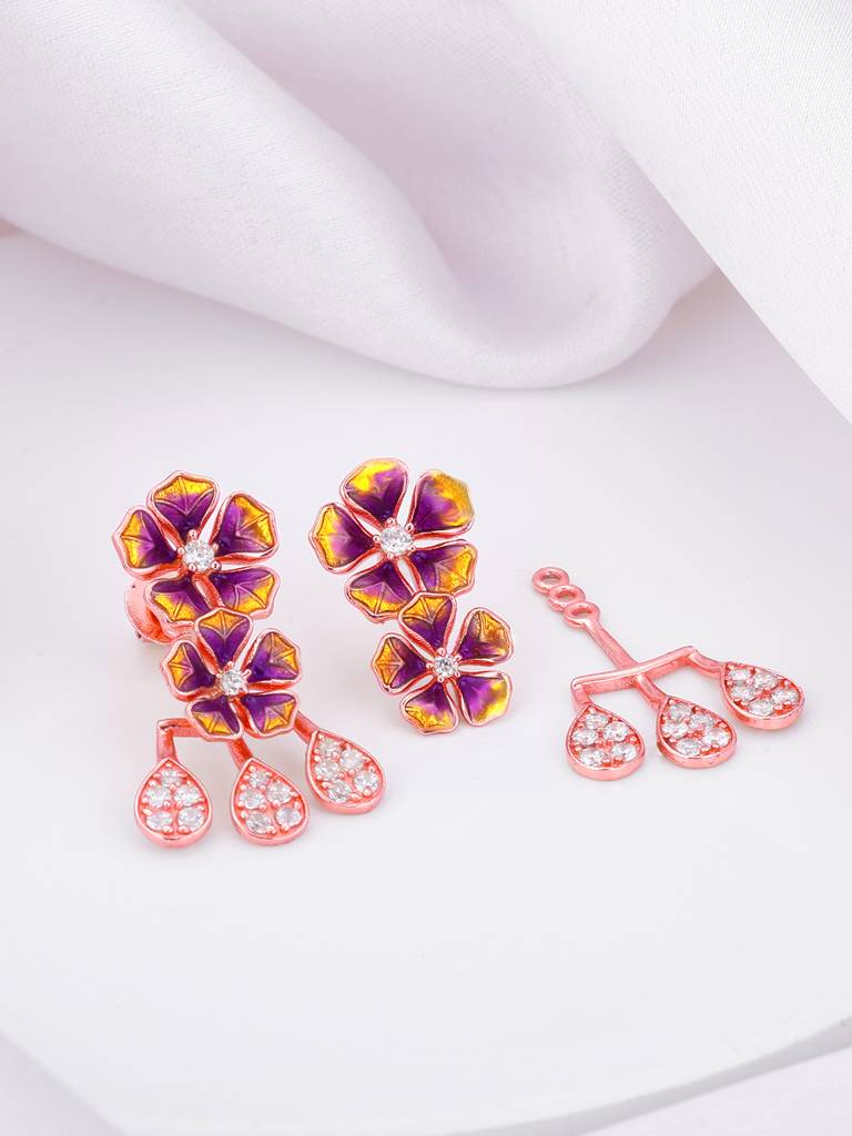 Giva 925 Sterling Silver Bhumi Rose Gold Blissful Bell Mellow Earrings