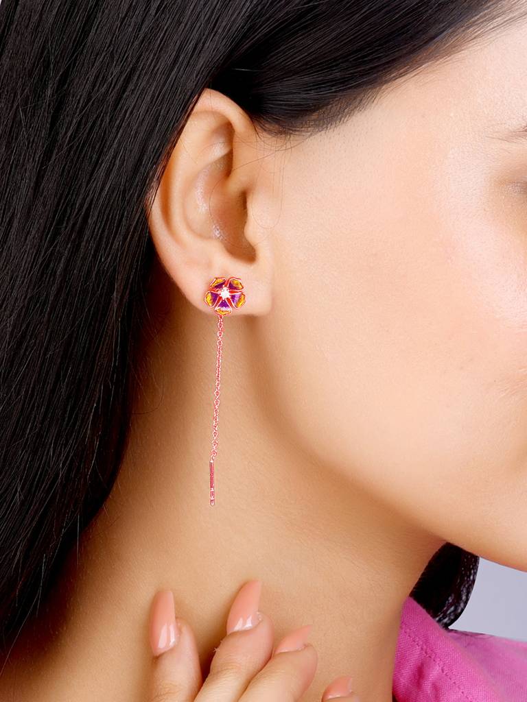 Giva 925 Sterling Silver Bhumi Rose Gold Bell Mellow Earrings