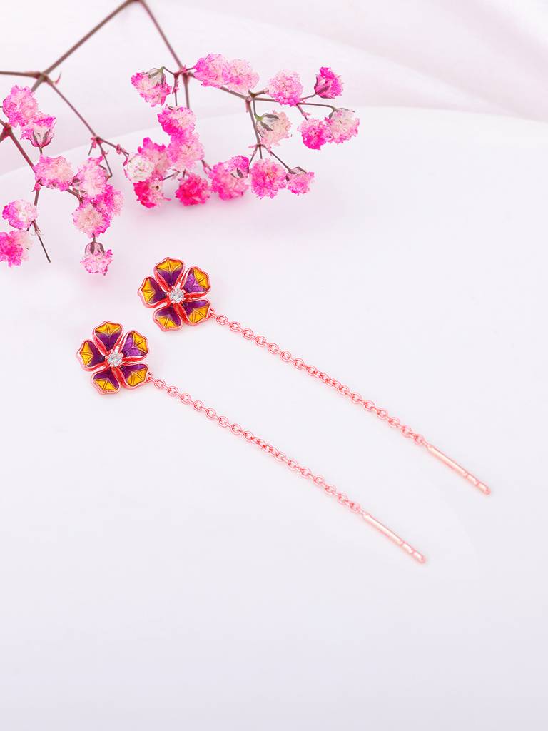 Giva 925 Sterling Silver Bhumi Rose Gold Bell Mellow Earrings