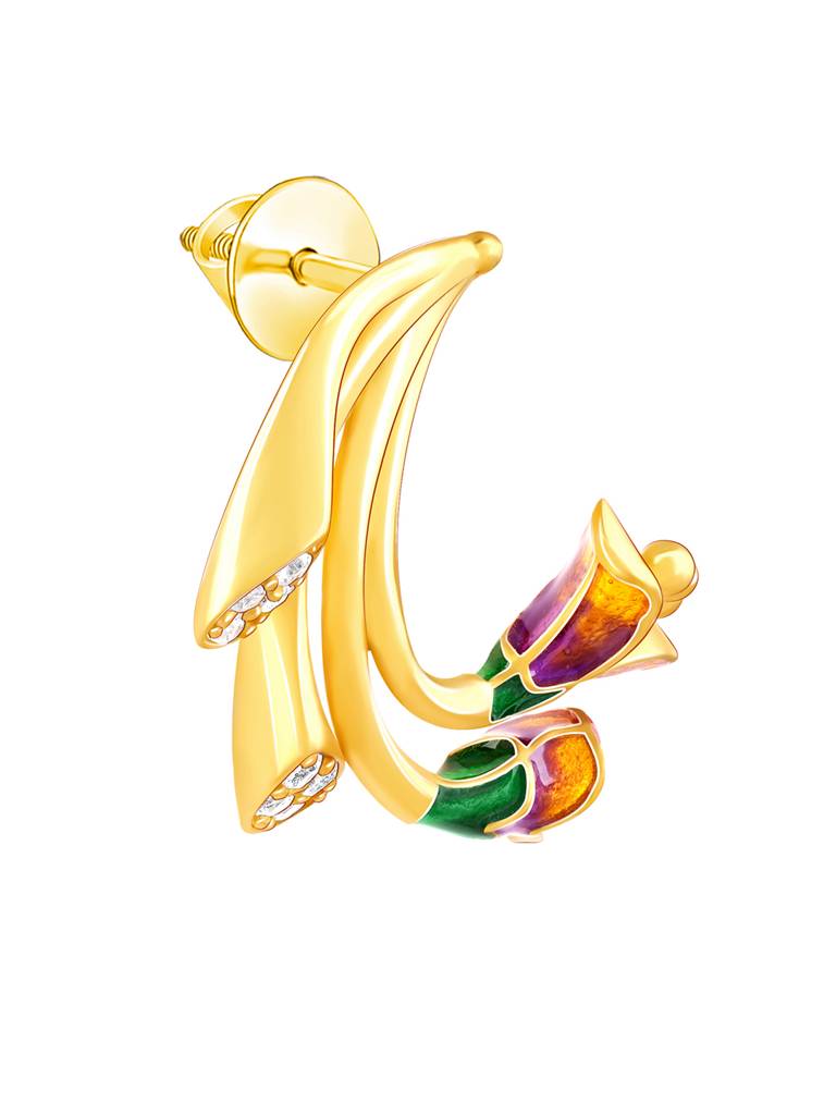 Giva 925 Sterling Silver Bhumi Golden Bell Mellow Bud Studs