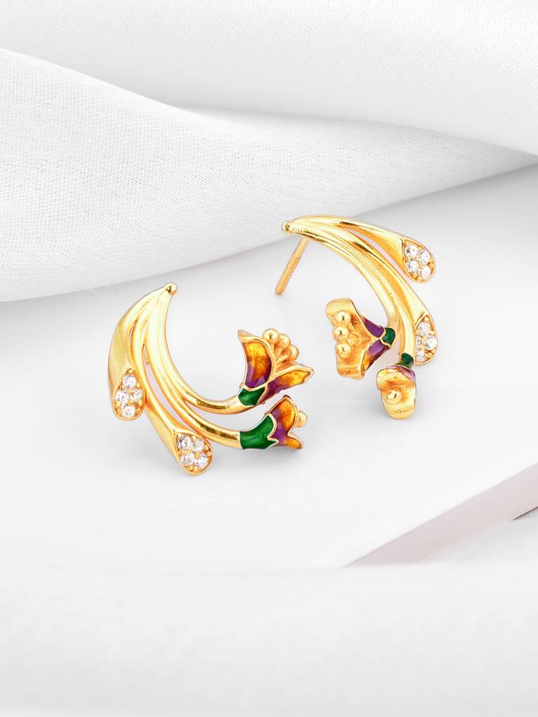 Giva 925 Sterling Silver Bhumi Golden Bell Mellow Bud Studs