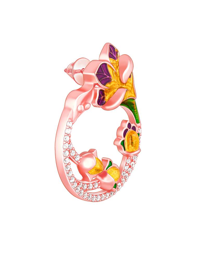 Giva 925 Silver Bhumi Rose Gold Graces Bell Mellow Earrings : ER02404