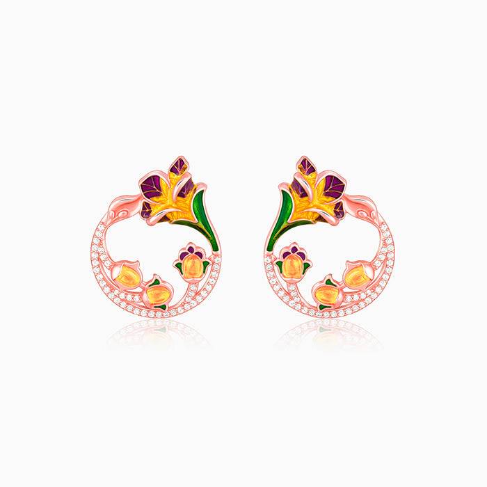 Giva 925 Silver Bhumi Rose Gold Graces Bell Mellow Earrings : ER02404