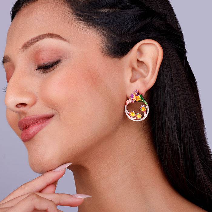 Giva 925 Silver Bhumi Rose Gold Graces Bell Mellow Earrings : ER02404