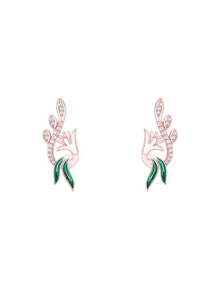 Giva 925 Sterling Silver Bhumi Rose Gold Musli Blossom Earrings