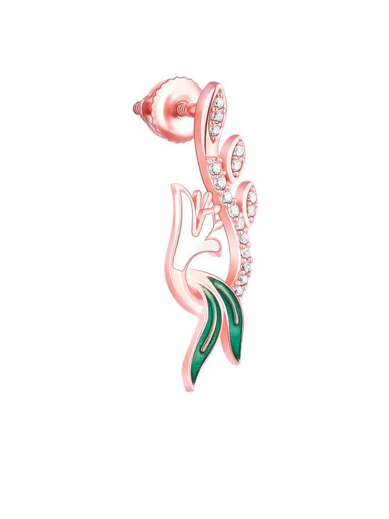 Giva 925 Sterling Silver Bhumi Rose Gold Musli Blossom Earrings