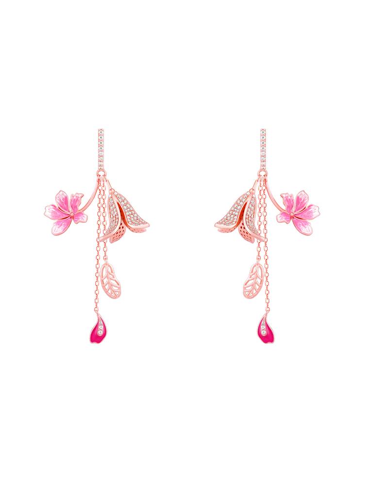 Giva 925 Sterling Silver Bhumi Rose Gold Ebony Whimsy Dangler Earring