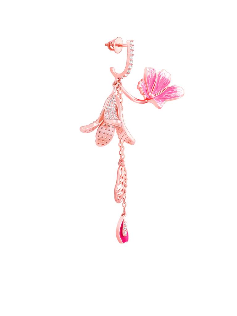 Giva 925 Sterling Silver Bhumi Rose Gold Ebony Whimsy Dangler Earring