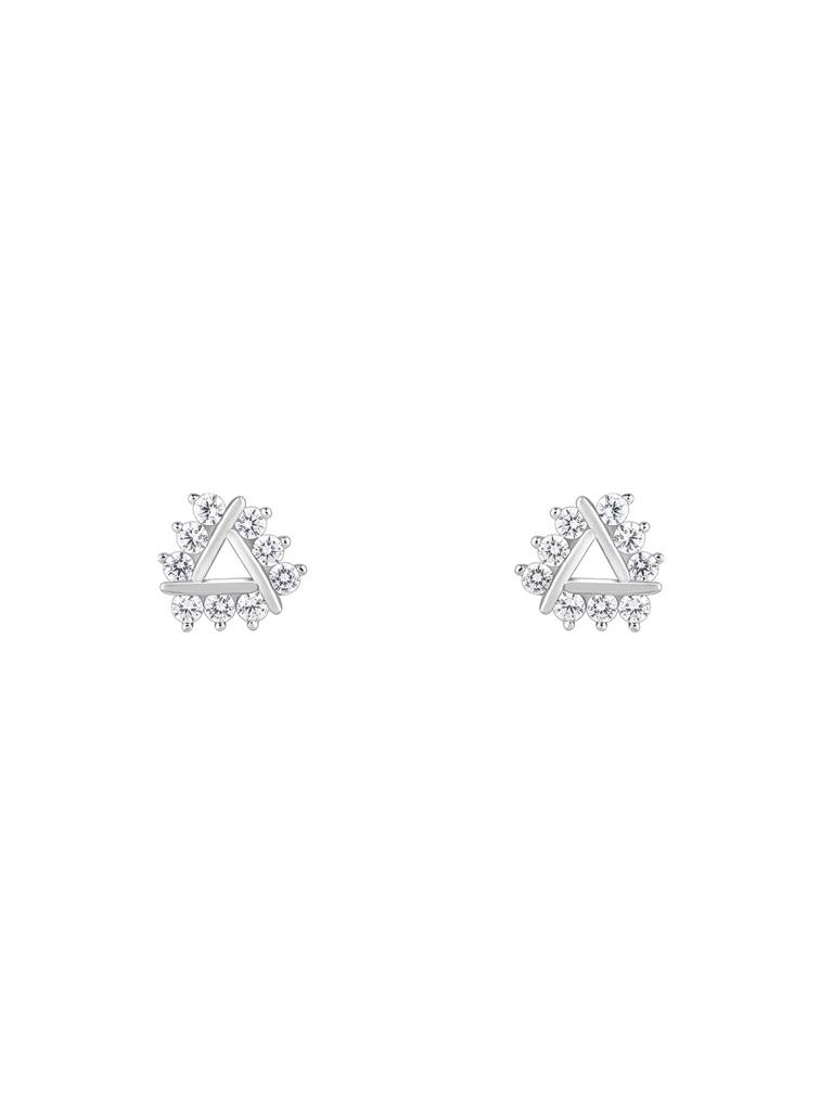 Giva 925 Sterling Silver Sparkly Triangle Earrings