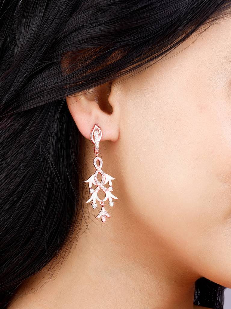 Giva 925 Sterling Silver Bhumi Rose Gold Dance Of Musli Earrings