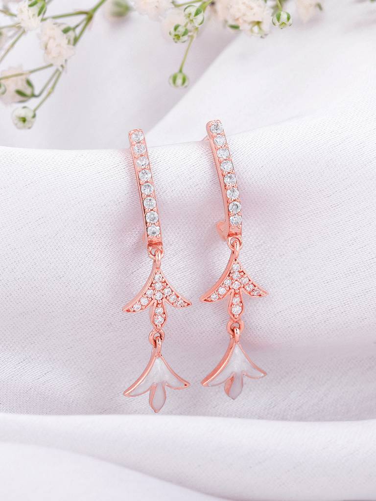 Giva 925 Sterling Silver Bhumi Rose Gold Embracing Musli Bracelet And Earrings