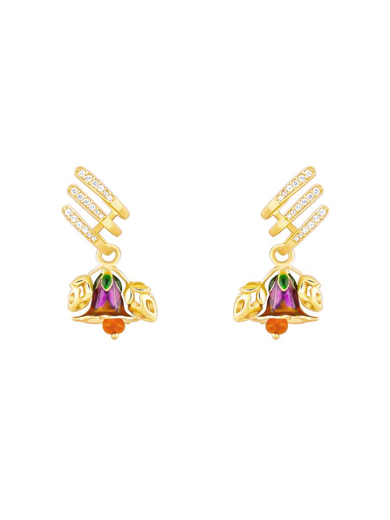 Giva 925 Sterling Silver Bhumi Golden Bell Mallow Budding Earring