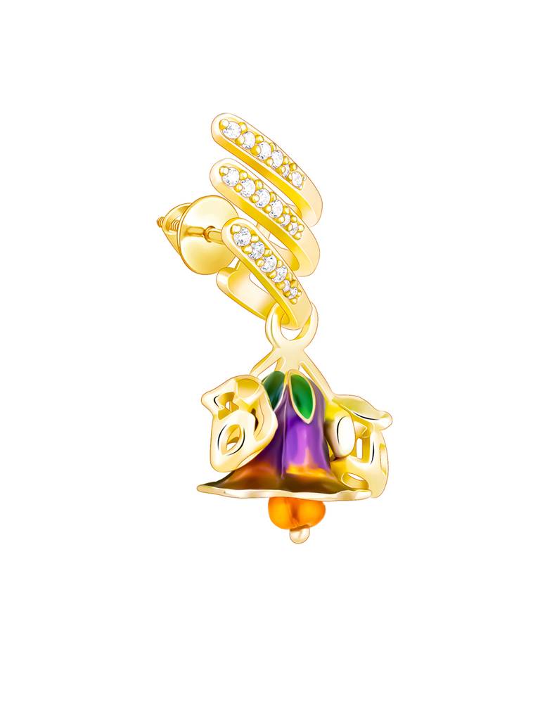 Giva 925 Sterling Silver Bhumi Golden Bell Mallow Budding Earring