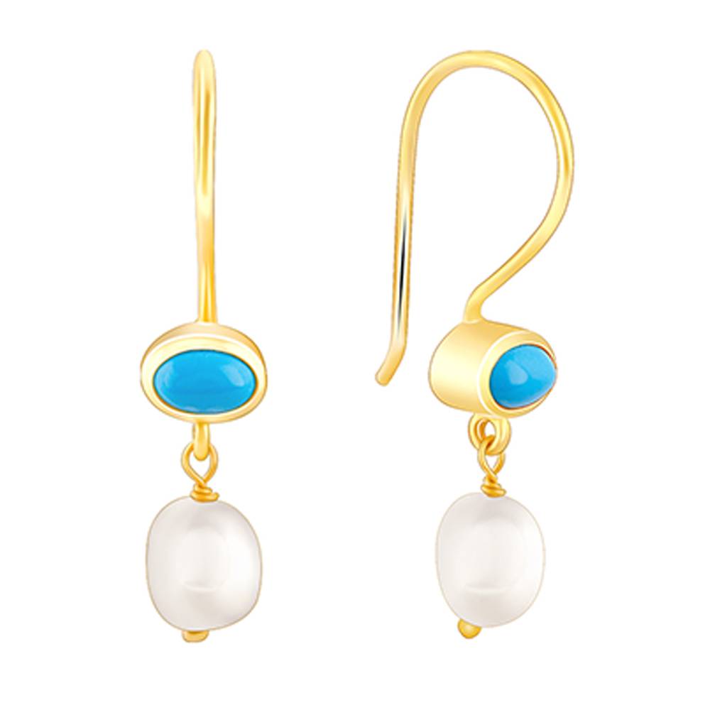 Giva 925 Silver Golden Aquapearl Earrings : ER02433