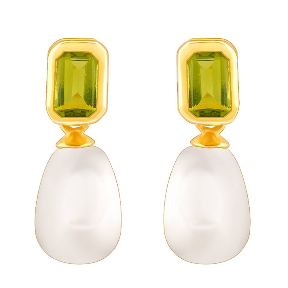 Giva 925 Silver Golden Amber & Pearl Earrings : ER02434