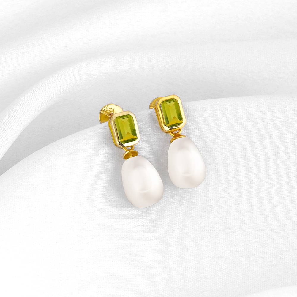 Giva 925 Silver Golden Amber & Pearl Earrings : ER02434