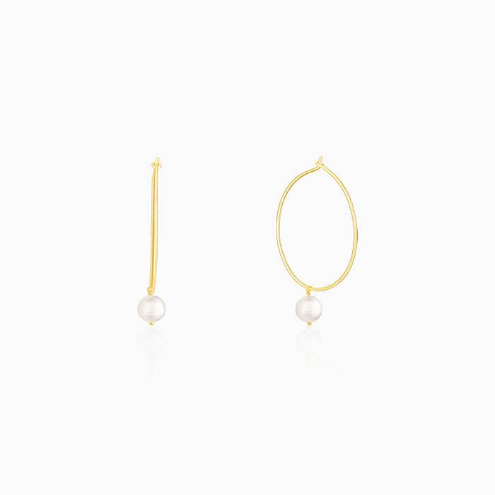 Giva 925 Silver Golden Cape Of Pearl Earrings : ER02435