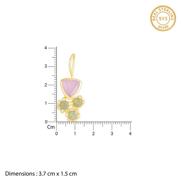 Giva 925 Sterling Silver Golden Clover Chalcedony Earrings| Studs To Gift Women & Girls |  : ER02436