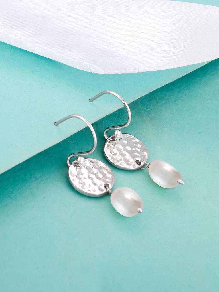 Giva 925 Sterling Silver Hammered Earrings