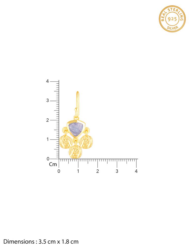 Giva 925 Silver Golden Chalcedony Dangler Earrings : ER02443