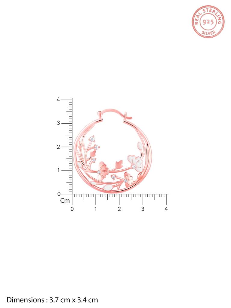 Giva 925 Sterling Silver Bhumi Rose Gold Eyebright Hoop Earrings