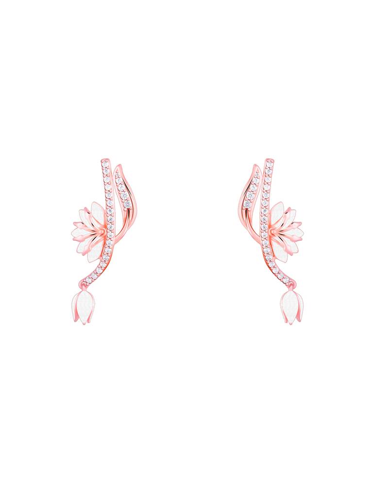 Giva 925 Sterling Silver Bhumi Rose Gold Snowy Musli Earrings