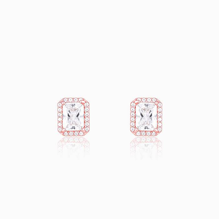 Giva 925 Sterling Silver Rose Gold Zircon Heartfelt Shine Earrings| Gifts For Women And Gi : ER02466