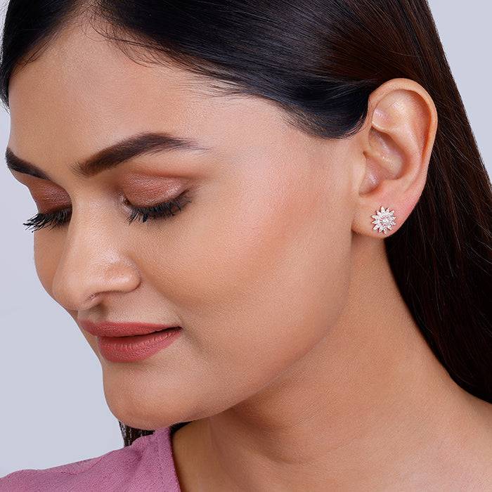 Giva 925 Sterling Silver Rose Gold Fresh Flora Earrings| Drops To Gift Women & Girls | Wit : ER02467