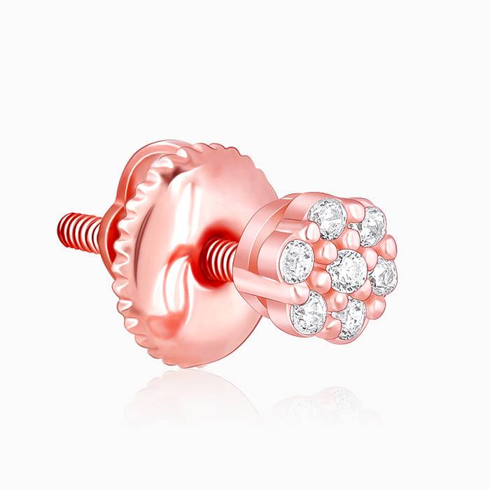 Giva 925 Sterling Silver Rose Gold Zircon Floral Shine Earrings| Gifts For Women And Girls : ER02468