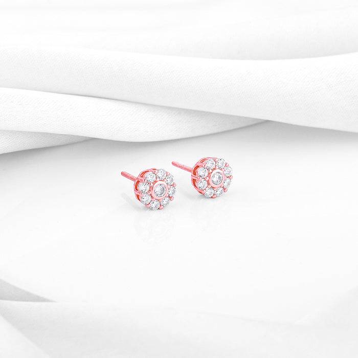 Giva 925 Sterling Silver Rose Gold Zircon Eclipse Earrings| Gifts For Women And Girls | Wi : ER02469