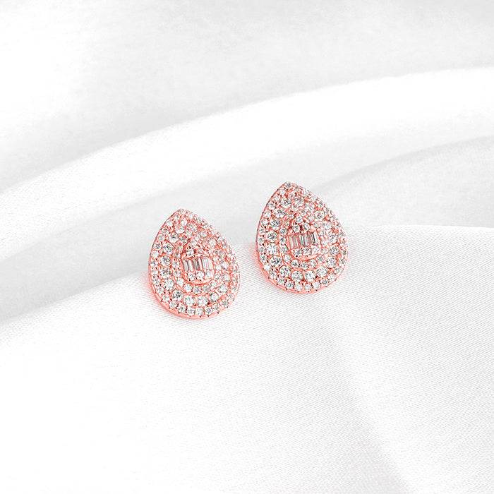 Giva 925 Sterling Silver Rose Gold Dazzling Drop Earrings| Studs To Gift Women & Girls | W : ER02470