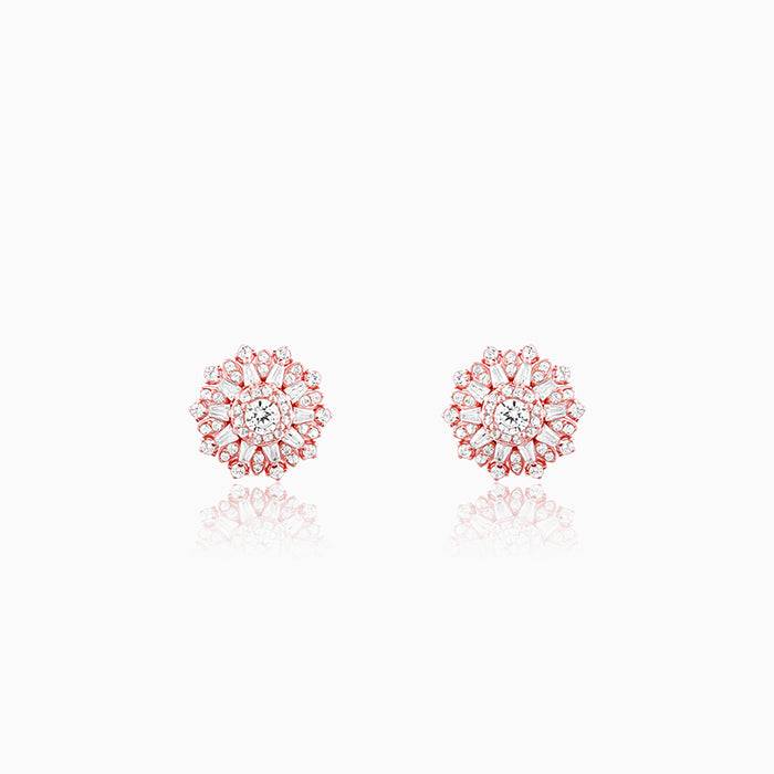 Giva 925 Sterling Silver Rose Gold Floral Work Earrings| Studs To Gift Women & Girls | Wit : ER02473