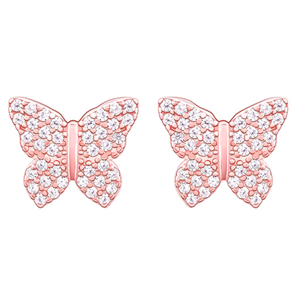 Giva 925 Silver Rose Gold Skipper Butterfly Earrings : ER02475