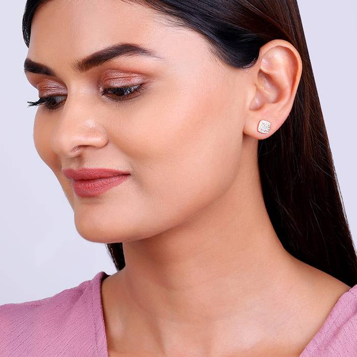 Giva 925 Sterling Silver Rose Gold Zirconia Square Earrings| Drops To Gift Women & Girls | : ER02476