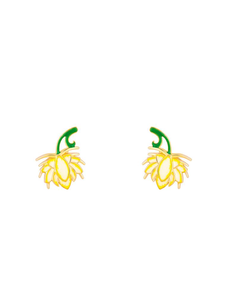 Giva 925 Sterling Silver Bhumi Golden Bewitching Brahma Kamal Earrings
