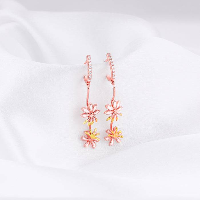 Giva 925 Silver Bhumi Rose Gold Safed Musli Danglers : ER02491